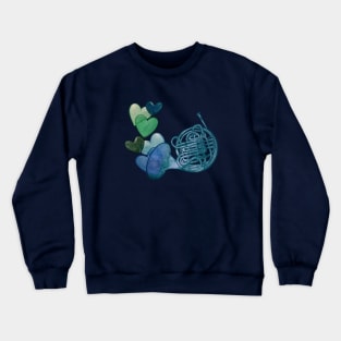 Blue French Horn Love Crewneck Sweatshirt